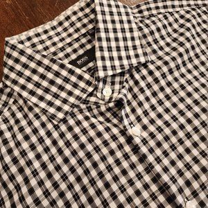 Hugo Boss - Black & White Check Dress Shirt - 16 1/2 - 36/37